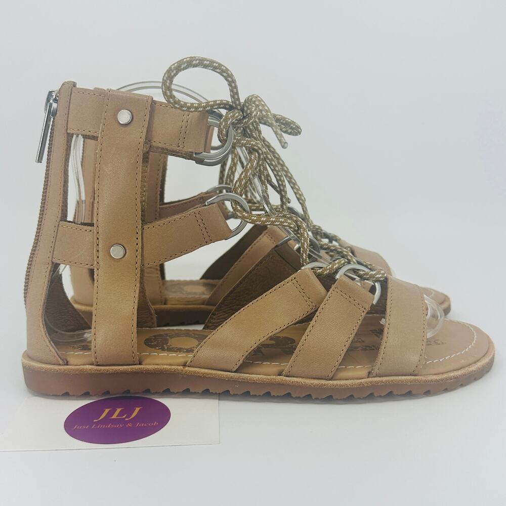 Sorel Women's Ella Gladiator Brown Sahara Leather Sandals NL2884-220 Size 6.5
